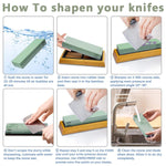 HASTHIP Knife Sharpeners for Kitchen with 400/1000 and 3000/8000 Grit Stones featuring Non Slip Bamboo Base and Leather Strop | Ideal for Chefs