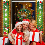 Christmas Decorations Fun Christmas Door Couplet Wall Hanging Couplet Outdoor Yard Front Porch Couplet Set, Hanging Merry Christmas Decorations Couplet for Porch, Door, Balcony