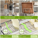 HASTHIP Dish Drying Rack for Kitchen Organization with 3 Layers 43x25x60cm Stainless Steel | Removable Water Catch Tray