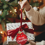 HASTHIP Christmas Decorations Wooden Ornaments Set for Tree and Room Decor featuring 12 Red Snowflake Designs