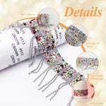HASTHIP® 1 Yard Rhinestone Tassel Decorative Belt for Garments Making Metal Rhinestone Tassel Belt Waist Belt Self Adhesive DIY Tassel Charm Sparkling Color Rhinestone Belt for Clothes Making
