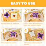 HASTHIP® 30Pcs Kids Sandwich Cutter and Sealers Biscuit Cutter Fruit Fork Set Stainless Steel Sandwich Cutter and Sealers Cartoon Biscuit Mold Easter Biscuit Mold DIY Baking Supplies