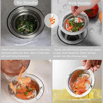 HASTHIP Sink Strainer for Bathroom and Kitchen featuring Anti-Clog Mesh 4.33 in | 2 Pack Stainless Steel