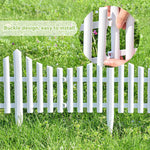 HASTHIP Garden Fence Border for Outdoor Decoration with Connectable Design 63x34cm PVC White Panels | Easy Installation for Lawn and Pathway Edging