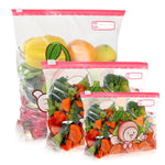 HASTHIP Food Storage Bags 40pcs for Freezer and Snacks featuring Double Sealing Strips & Date Label