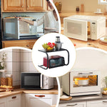 HASTHIP Storage Shelf for Microwave Oven with 110lbs Capacity and Adjustable Carbon Steel Frame | Space Saving Kitchen Rack