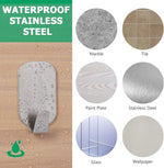 HASTHIP® Hooks for Wall Without Drilling, Stainless Steel Adhesive Wall Hanger Self Adhesive Waterproof Heavy Duty Sticky Narrow Wall Hooks (Pack 8).