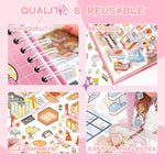 HASTHIP 3D Cartoon Scene Building Sticker Book for Kids with 20 Scenes and Tweezer Tool