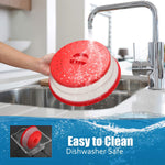 HASTHIP Microwave Plate Cover for Food with 10.5 in Collapsible Lid and Steam Vent | Red BPA Free