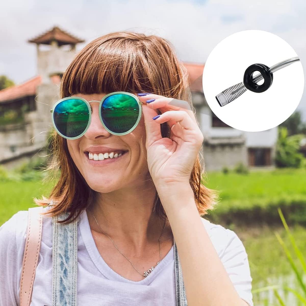 HASTHIP Glasses Ear Grip Silicone Retainers for Eyewear Stability 10 Pairs Black and Clear | Comfortable Anti Slip Holders for Adults and Kids
