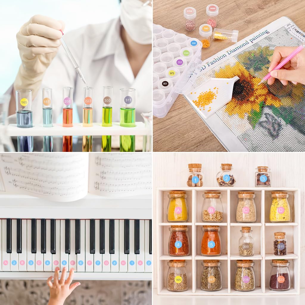 HASTHIP Diamond Painting Labels for Bead Classification featuring 447 Color Number Stickers