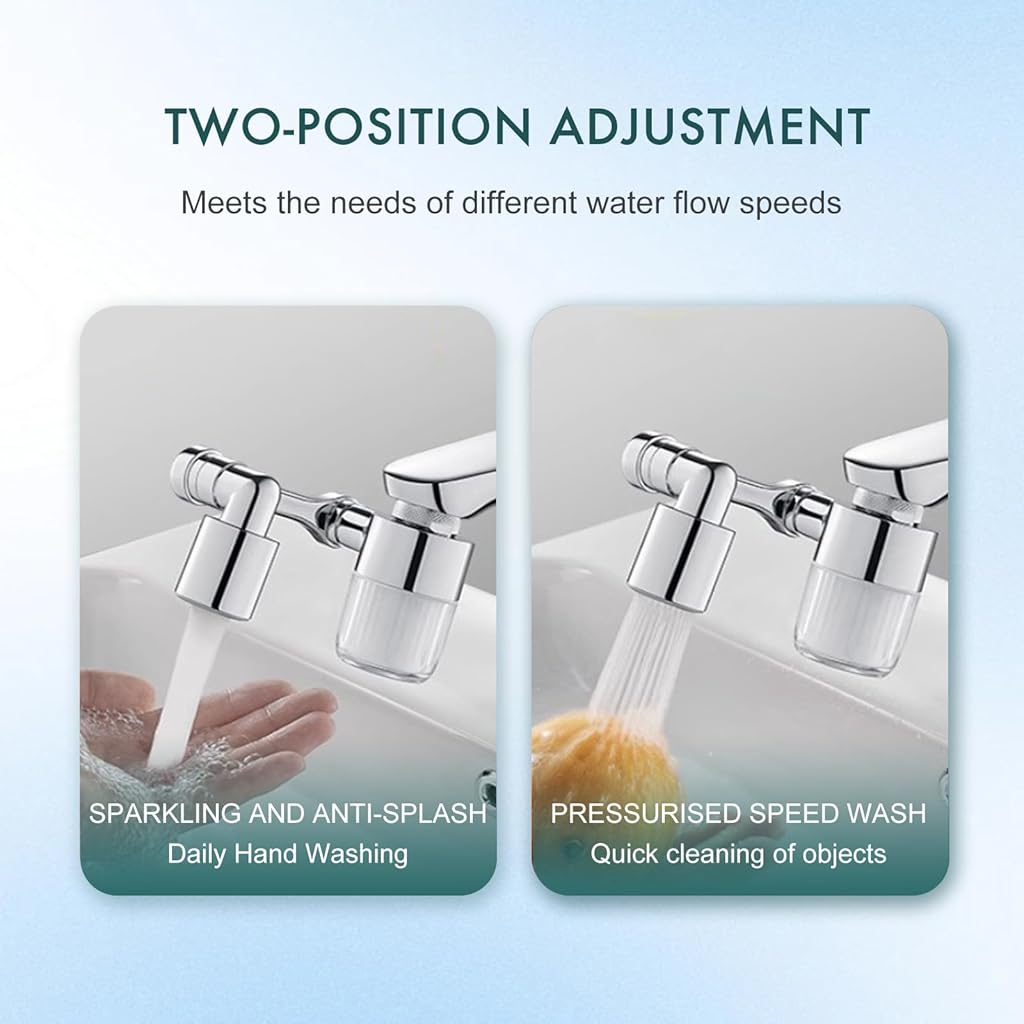 HASTHIP® Kitchen Faucet Extender with Filter, 360° Swivel Faucet Attachment, Universal Tap Water Filter, Clear Filtration Core Design, Splash-Proof Faucet Aerator for Kitchen, Bathroom