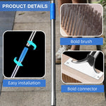 HASTHIP® Floor Scrubber Steel Wire Bristles Floor Scrubber, Outdoor Cleaning Brush with Stainless Steel Handle, Ideal for Deck, Patio, Concrete, and Garage Floors, 19.69 inch Wide 30 inch Long