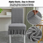 HASTHIP Chair Cover Set of 4 for Dining Table with Skirted Hem | Polyester Spandex Grey