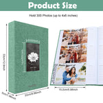 HASTHIP Photo Album for Family Memories with 300 Pockets Linen Hardcover | Baby Travel Keepsake
