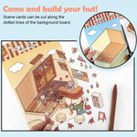HASTHIP 3D House Stickers for DIY Scene Crafts with Tweezer featuring PET Material | 4 Pcs Set