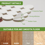 HASTHIP® 80Pcs Felt Furniture Pads for Chair & Table Legs - 3 Sizes Round Floor Protectors 2/3/4cm - Self-Adhesive, Non-Slip, Anti-Scratch, Noise Reduction Felt Pads for Hardwood & Tile