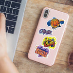 Laptop Stickers for Journal Graffiti Style Cartoon Stickers for Scrapbook, Water Bottle,Travel Case, Waterproof Tape Sticker Wall Stickers for Boys, Pack of 50