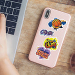 HASTHIP Laptop Stickers for Scrapbook and Journal with 50 Waterproof PVC Sheets | Reusable Adhesive Decor