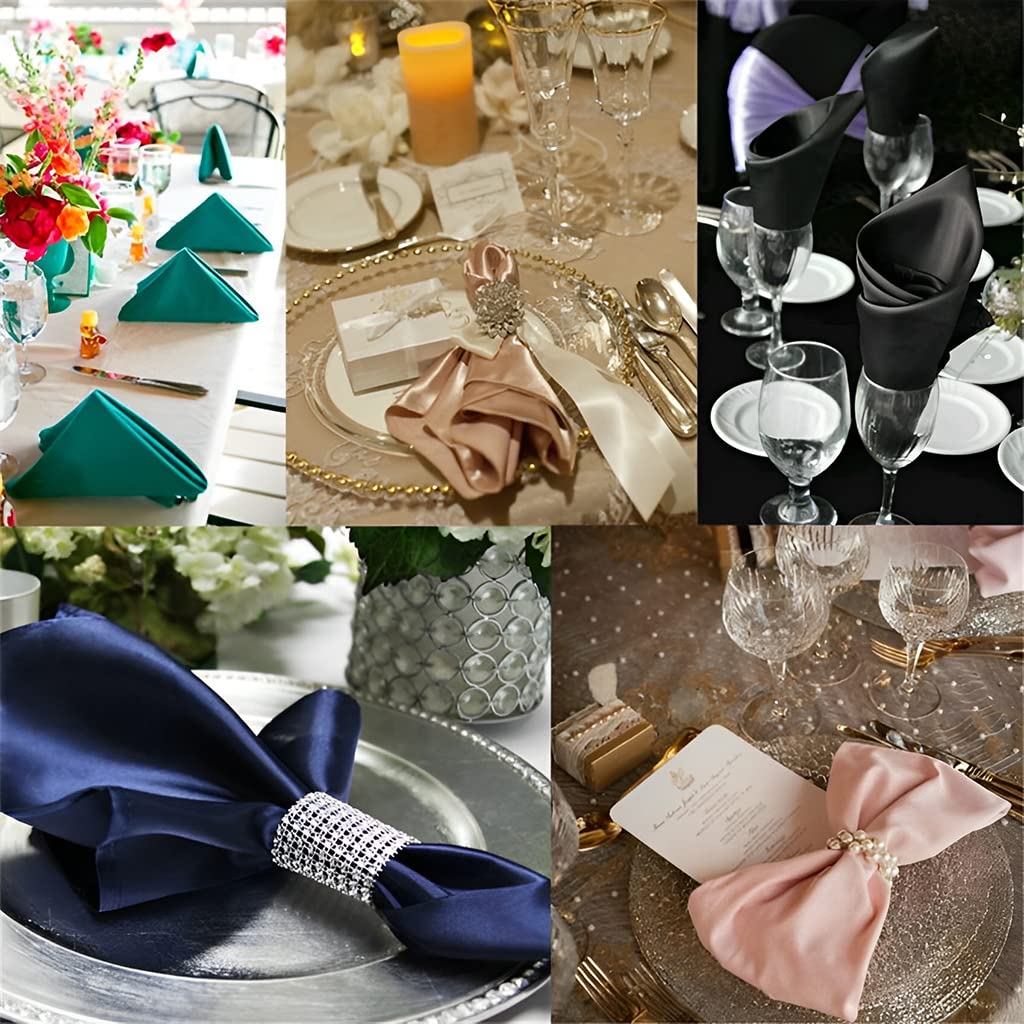 HASTHIP Napkin Rings for Wedding and Dinner featuring VELCRO Design 10Pcs Silver | Rhinestone Holders 5.2×1.5 in