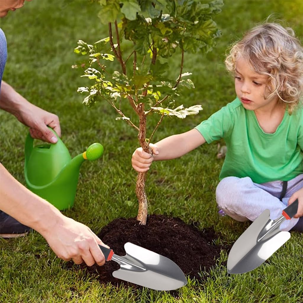 HASTHIP Garden Hand Shovel for Digging and Planting with Anti-Slip Ergonomic Handle | 12 in Rust-Resistant Stainless Steel Tool