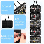 HASTHIP Earring Organizer for Storage and Display with 5 Detachable Boards and 850 Holes | Black Felt Wall Mount Holder