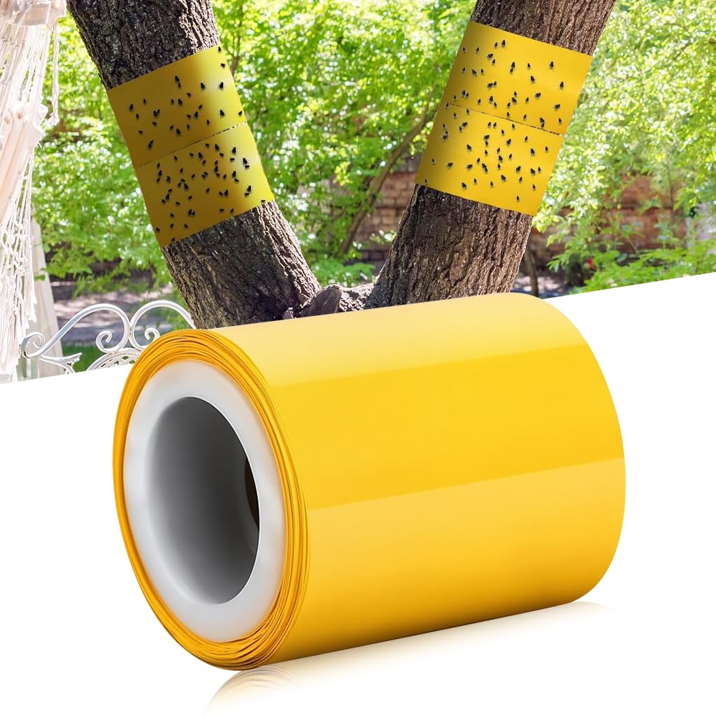 HASTHIP Sticky Insect Trap for Home and Garden with Double Sided Adhesive 10cm x 20m | Yellow Chemical Free Pest Control