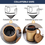 HASTHIP Filter Coffee Maker with Double Mesh Bottom Cup Stainless Steel Dripper 3 PCS