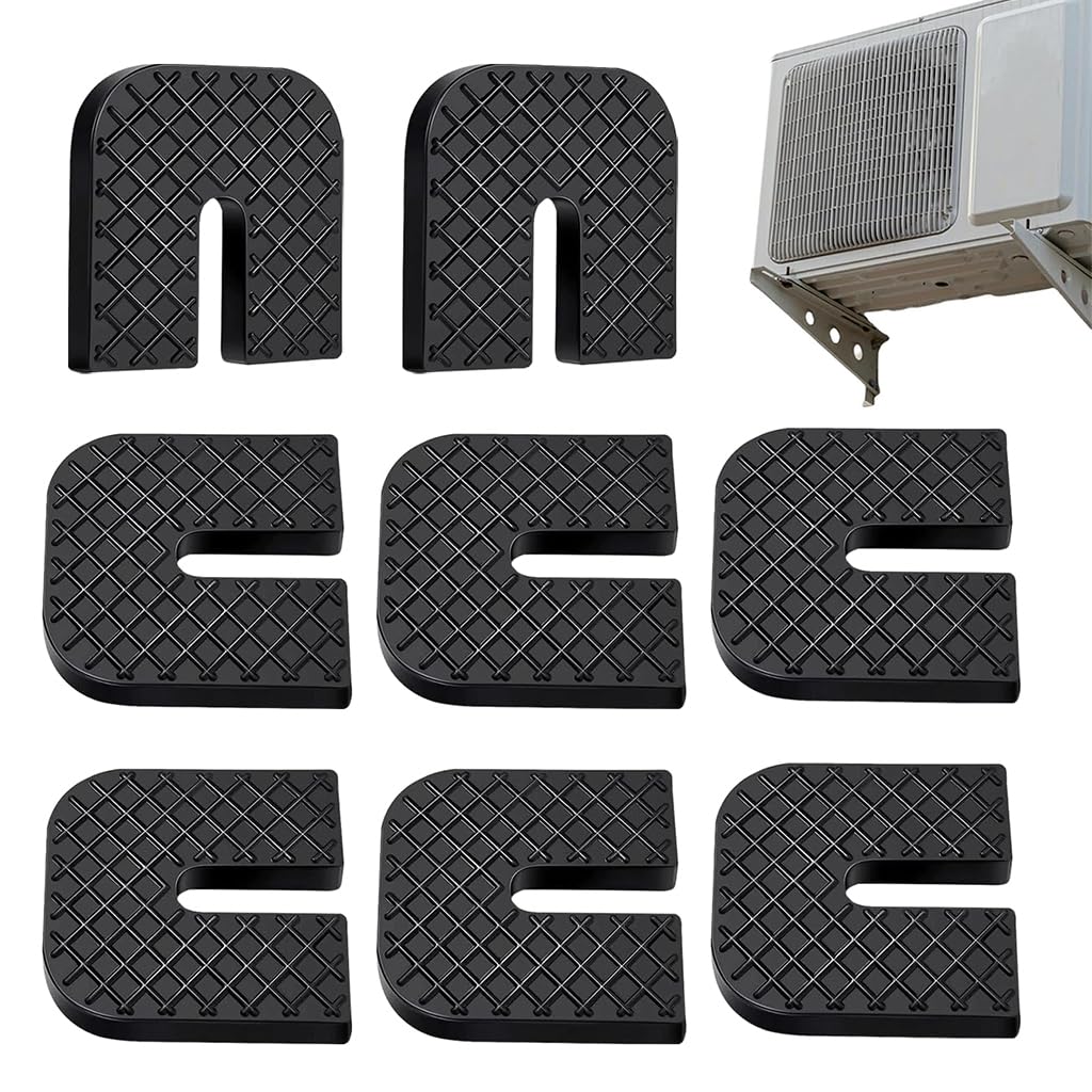 HASTHIP Rubber Anti-Vibration Pads for Outdoor Unit Bracket featuring U-Shape Texture 8Pcs 70x70x10mm