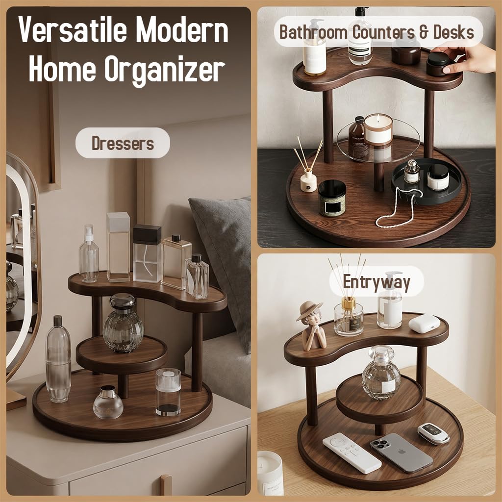 HASTHIP® Wooden Display Organizer Stand, Bamboo Vanity Organizer