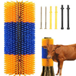 HASTHIP Livestock Scratch Brush for Cattle Horses and Sheep with Nylon Bristles | Barn-Mounted Grooming Tool