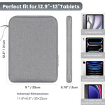HASTHIP® 12.9 inches Tablet Sleeve with Handle for iPad Waterproof Travel Zipper Bag with Utility Mesh Pocket Travel Accessories Bag Universal Tablets Pad Organizer Bag, Grey