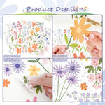 HASTHIP Wall Stickers for Home featuring 8 Sheets 102 Pcs Peel and Stick PVC Floral Decals
