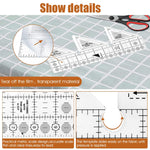 45° Double Strip Ruler, Strip Tube Quilting Ruler, Acrylic Quilt Rulers, Non-Slip Quarter Square Triangle Cutting Guide for Sewing (10 inch)