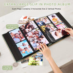 HASTHIP® Photo Album Cloth Hardcover, Album for Photos Collection with 600 Clear Photo Pockets, Family Scrap Books for Baby Milestone, Wedding and Travel, 33.5x34x5cm