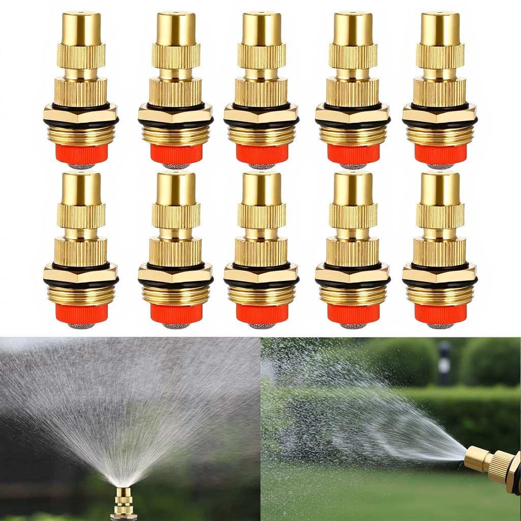 HASTHIP Gardening Sprinklers for Lawn and Greenhouse | 10Pcs Adjustable Copper Nozzles