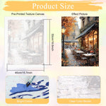 HASTHIP Paint by Numbers Kit for Adults with Numbered Canvas and Brushes 16x20 | DIY Autumn Street Café Art for Home Decor