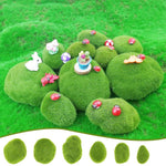 HASTHIP Artificial Moss Rocks for Plant Pots featuring 12pcs Lifelike Green Cobblestones | Decorative Faux Moss Stones for Indoor and Outdoor Décor