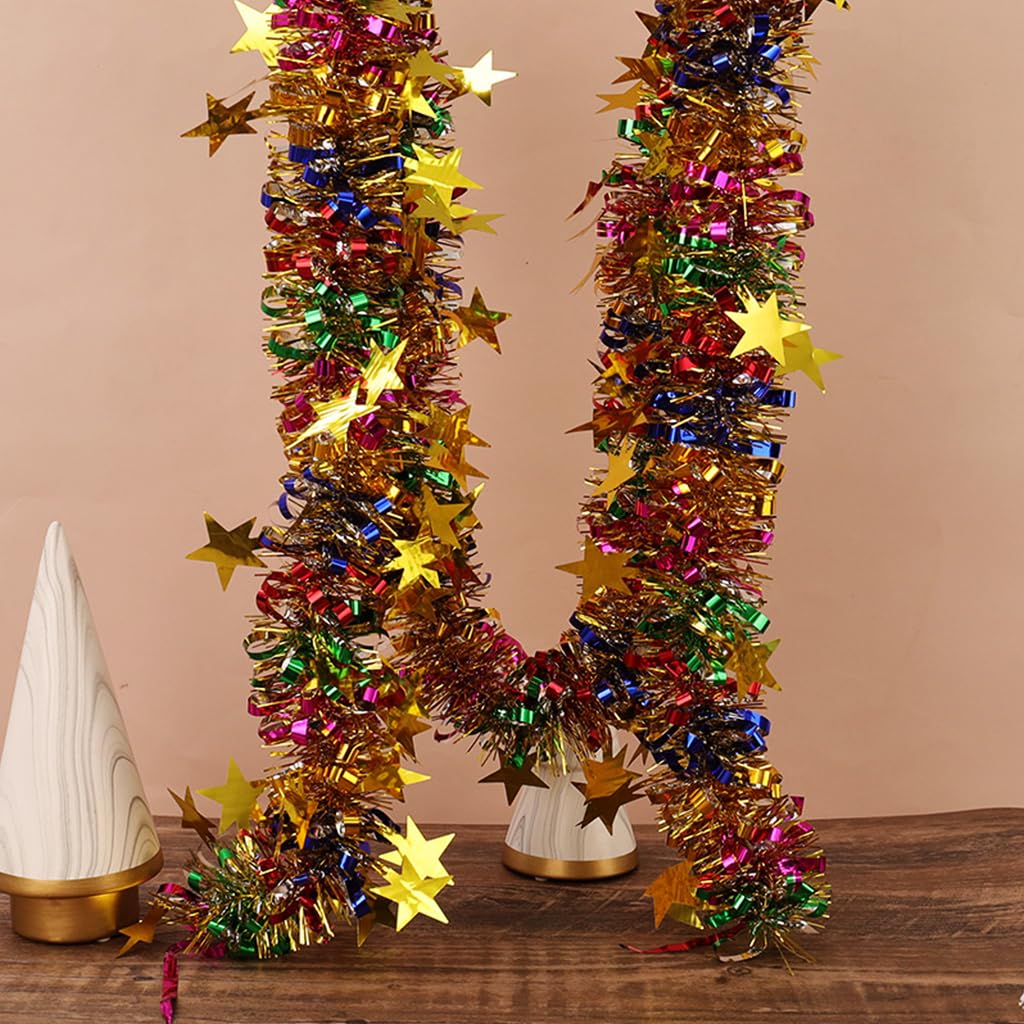 HASTHIP Hanging Confetti Garland for Party and Home Decoration featuring 2pcs 6.6ft Multicolor Shining Design | Ideal for Birthday and Christmas