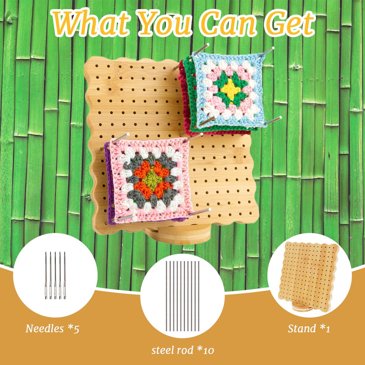 HASTHIP Tunisian Crochet Hook Set for Afghan Blankets with 23 pcs Aluminum and Bamboo Tools