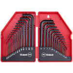 HASTHIP® 30pcs Premium Hex Key Allen Wrench Set, SAE and Metric Assortment, L Shape, Chrome Vanadium Steel, Precise and Chamfered Tips | SAE 0.028-3/8 inch, Metric 0.7-10 mm | In Storage Case