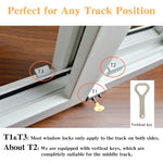 HASTHIP® 4 Juegos de Bloqueo para Ventanas Deslizantes con Llave,Cerradura de Seguridad para Niños,Tope Ajustable Aleación Aluminio Cierres Antirrobo y Anticaída Puertas y