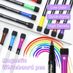HASTHIP® Dry Erase Markers Fine Tip - Fine Point Dry Erase Markers with Eraser, Dry Erase Markers, White Board Markers, Colorful Dry Erase Markers Low Odor for Office School, 12 Count