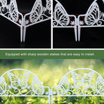HASTHIP Garden Fence Border for Pathway and Lawn with Butterfly Cut Out Panels 47x30 cm PVC | Decorative 4Pcs Set