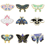 HASTHIP® 9 Piezas Broches de Mariposa Esmaltados,Broches de Insectos con Cristal para Mujeres,Pines Aleación para Ropa Bufanda Mochila y Manualidades DIY