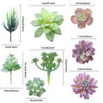 HASTHIP Artificial Plants for Home Decor with 16PCS Faux Succulent Set featuring Realistic PVC Texture | Indoor and Outdoor DIY Floral Arrangement