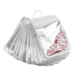 HASTHIP Diamond Pouches for Craft and Jewelry Storage with Ziplock and Clasp Ring | 50 Pcs Clear Non‑Woven Bags