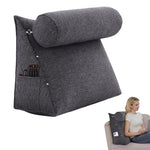 HASTHIP Backrest Pillow for Reading and Relaxing with Adjustable Cylindrical Support 45x45x20cm | Soft Cushion for Bed or Sofa