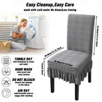HASTHIP Chair Cover Set of 4 for Dining Table with Skirted Hem | Polyester Spandex Grey