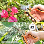 HASTHIP® Gardening Tools Set of 7Pcs Heavy Duty Stainless Steel Garden Planting Tools Home Gardening Tool Set with Pruning Shear, Gardening Fork, Trowel, Shovel, Weeder Tool, Seeding Tool, Tool Bag